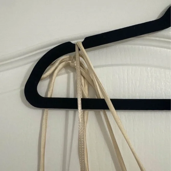 Zara Cream Satin Tie-Strap Cropped Top - Picture 5 of 6